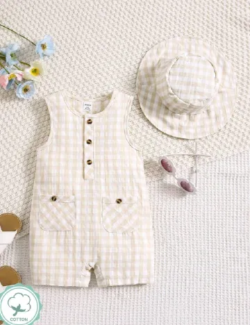 Salopeta Shein Kids, crem