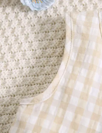 Salopeta Shein Kids, crem