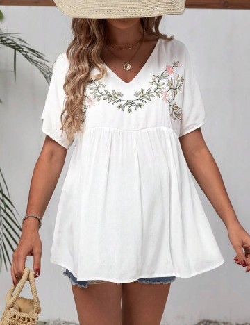 Bluza SHEIN Maternity, alb