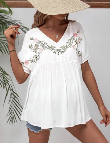 Bluza SHEIN Maternity, alb
