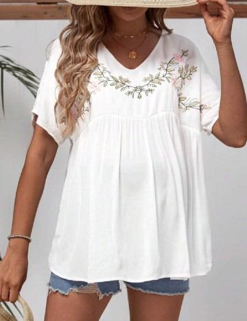 Bluza SHEIN Maternity, alb