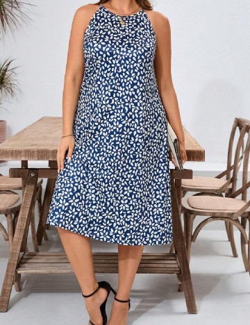 Rochie medie SHEIN CURVE, albastru