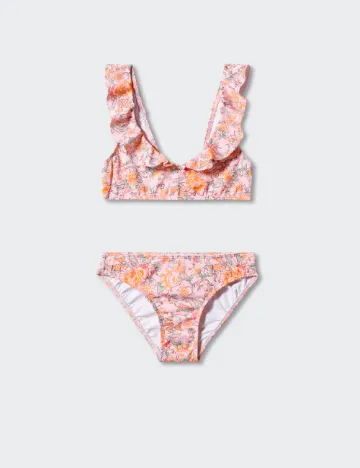 Costum de baie Mango Kids, floral print Floral print