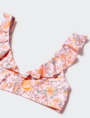 Costum de baie Mango Kids, floral print