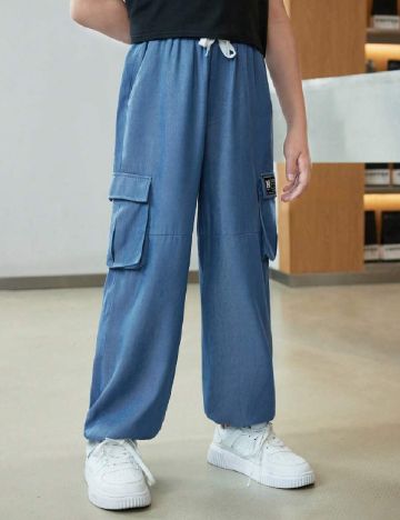 Pantaloni Shein Kids, albastru