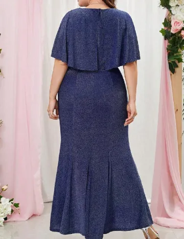 Rochie lunga Miusol Plus Size, albastru