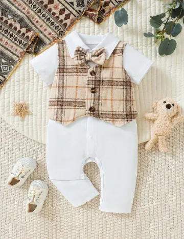 Salopeta Shein Kids, alb Alb