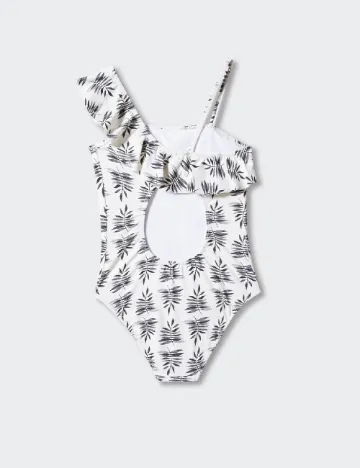 Costum de baie Mango Kids, ecru Alb
