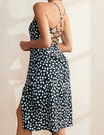 Rochie scurta SHEIN, alb/negru Negru