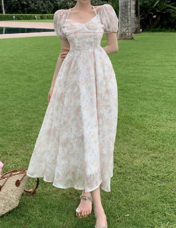 Rochie medie Dazy, floral print Floral print