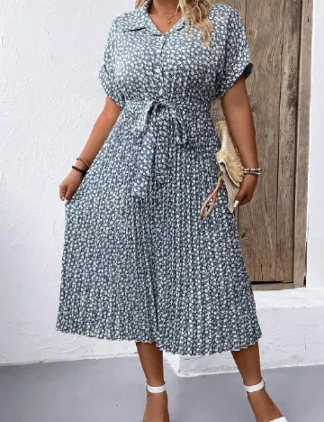Rochie medie SHEIN CURVE, albastru Albastru