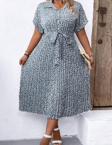 Rochie medie SHEIN CURVE, albastru