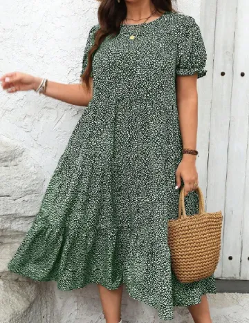 Rochie medie SHEIN CURVE, verde