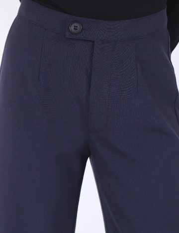 Pantaloni Pull&Bear, bleumarin