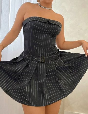 Rochie scurta SHEIN, gri inchis