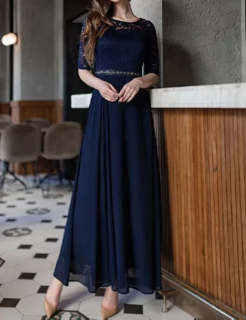 Rochie lunga Miusol, bleumarin Albastru