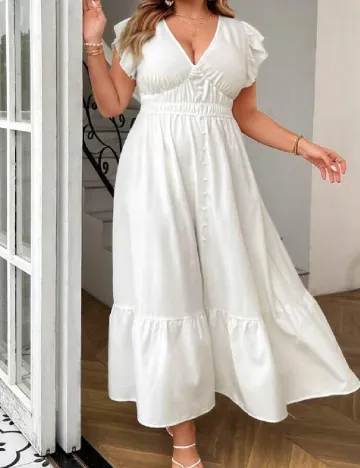 Rochie lunga SHEIN CURVE, alb Alb