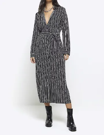 Rochie medie River Island, alb/negru Negru