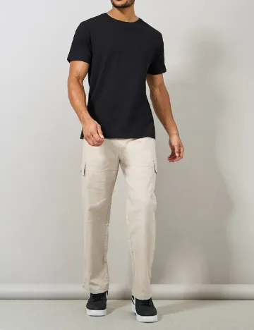 Pantaloni Styli, crem Crem