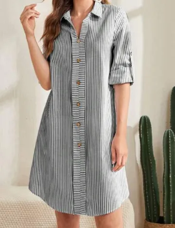 Rochie scurta Emery Rose, alb/gri Alb