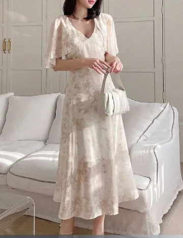 Rochie medie Dazy, crem
