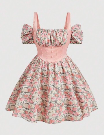 Rochie scurta SHEIN CURVE, floral print