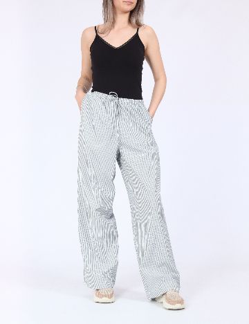 Pantaloni Vero Moda, alb/verde
