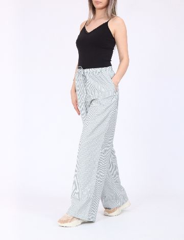 Pantaloni Vero Moda, alb/verde