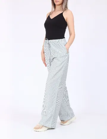 Pantaloni Vero Moda, alb/verde