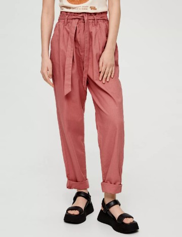 Pantaloni Q/S, roz pudra