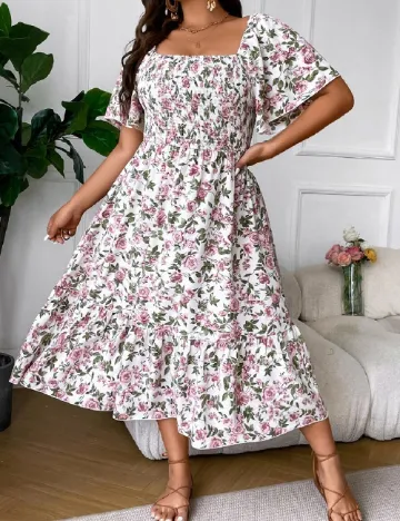 Rochie medie SHEIN CURVE, floral print
