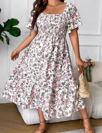 Rochie medie SHEIN CURVE, floral print
