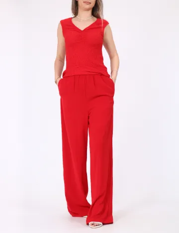 Pantaloni Vero Moda, rosu