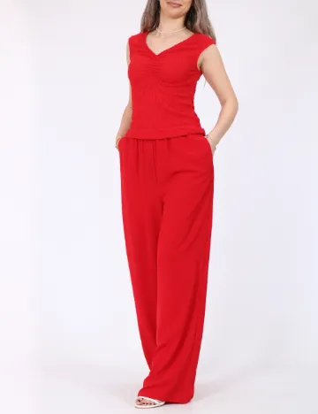 Pantaloni Vero Moda, rosu
