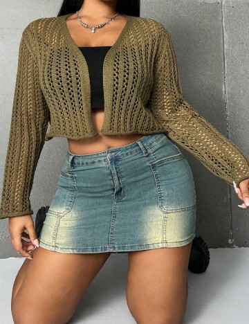 Blazer SHEIN CURVE, verde