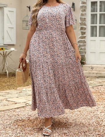 Rochie lunga SHEIN CURVE, floral print