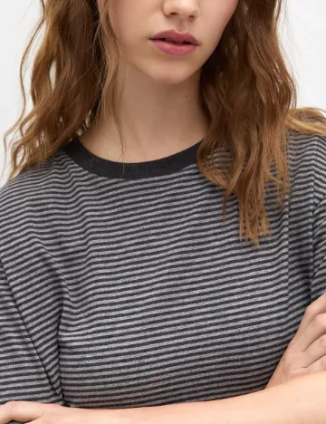 Tricou Pull&Bear, gri Gri
