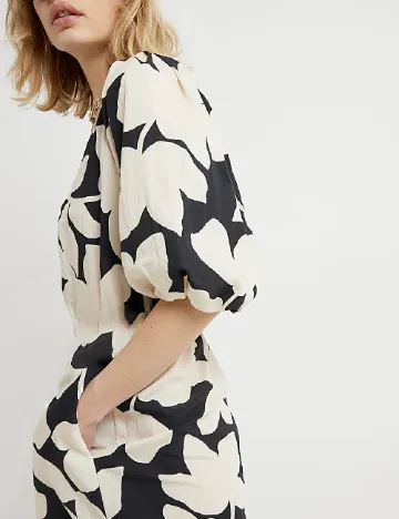 Rochie lunga River Island, negru/crem