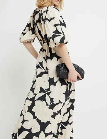 Rochie lunga River Island, negru/crem