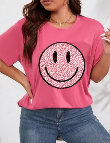 Tricou SHEIN CURVE, roz Roz