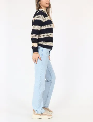 Hanorac Only, crem/bleumarin
