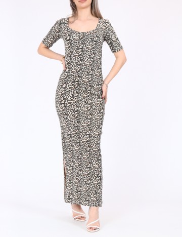 Rochie lunga Jacqueline de Yong, animal print