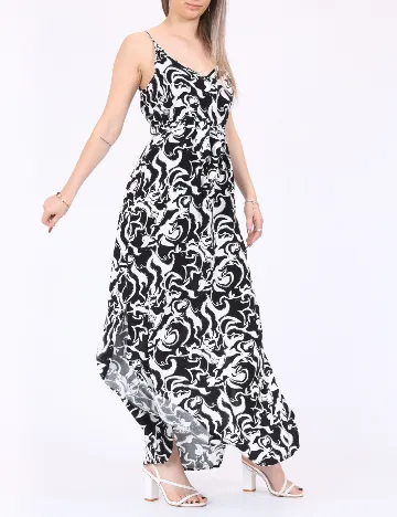 Rochie lunga Vero Moda, alb/negru