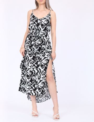 Rochie lunga Vero Moda, alb/negru