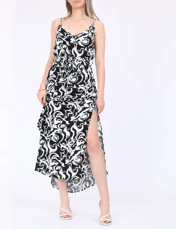 Rochie lunga Vero Moda, alb/negru