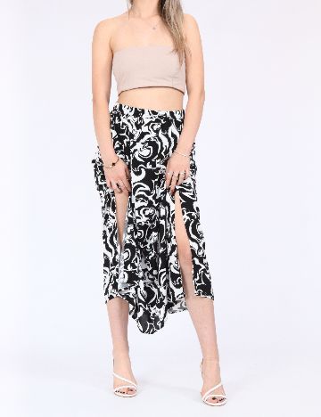 Fusta Vero Moda, alb/negru