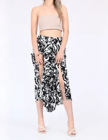 Fusta Vero Moda, alb/negru