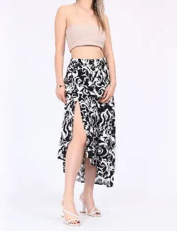 Fusta Vero Moda, alb/negru