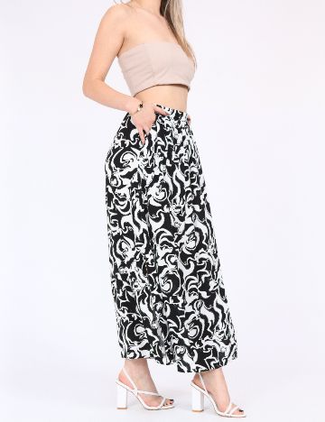 Fusta Vero Moda, alb/negru
