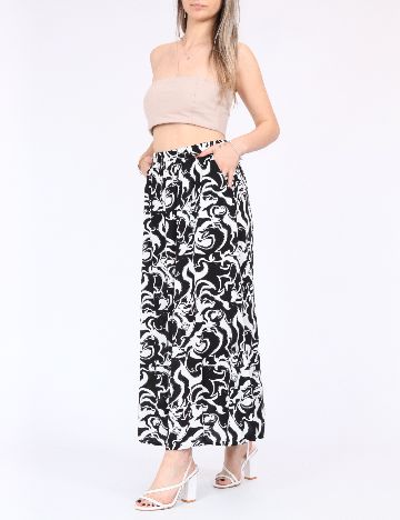 Fusta Vero Moda, alb/negru